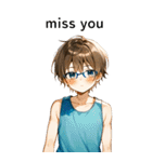 全て同じセリフ【miss you】（個別スタンプ：4）