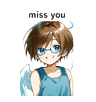 全て同じセリフ【miss you】（個別スタンプ：15）