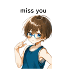 全て同じセリフ【miss you】（個別スタンプ：16）