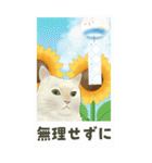 【夏のお便り】モフ猫連合の夏【デカ文字】（個別スタンプ：6）