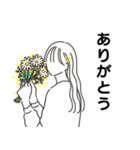 ◉絶対使える花と女の子◉丁寧に気持ち伝わる（個別スタンプ：1）