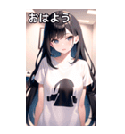 Tシャツを試着する女の子（個別スタンプ：6）