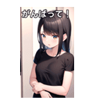 Tシャツを試着する女の子（個別スタンプ：11）