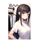 Tシャツを試着する女の子（個別スタンプ：36）