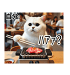 寿司・唐揚げ・焼き肉・デブ猫ミームで会話（個別スタンプ：2）