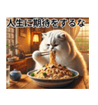 寿司・唐揚げ・焼き肉・デブ猫ミームで会話（個別スタンプ：21）