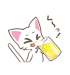 組み合わせてビールが飲めるしろねこちゃん（個別スタンプ：6）