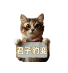 猫と四字熟語★vol.01（個別スタンプ：32）