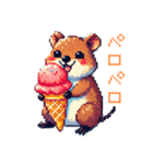 ドット絵_クアッカワラビー（個別スタンプ：21）