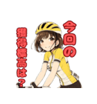 ロードバイク女子 イエロージャージver（個別スタンプ：18）