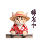 毎日使える アロハねこ ぽっちゃり 夏（個別スタンプ：34）