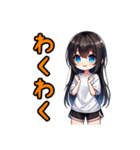 日常で使えるシンプル女の子（個別スタンプ：4）