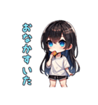 日常で使えるシンプル女の子（個別スタンプ：16）