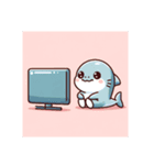 サメのかわいいスタンプ文字なし（個別スタンプ：3）