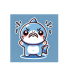 サメのかわいいスタンプ文字なし（個別スタンプ：4）