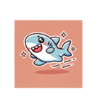 サメのかわいいスタンプ文字なし（個別スタンプ：5）