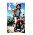 夏色バイク女子 BIG（個別スタンプ：15）