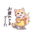 毎日使える ワンピねこ ぽっちゃり 敬語（個別スタンプ：14）