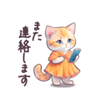 毎日使える ワンピねこ ぽっちゃり 敬語（個別スタンプ：36）