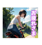 夏色バイク女子（個別スタンプ：7）