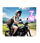 夏色バイク女子（個別スタンプ：11）