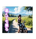 夏色バイク女子（個別スタンプ：21）