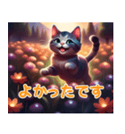 毎日 敬語 丁寧 優しい⭐︎魔法の世界の猫3（個別スタンプ：17）