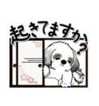 Black ＆ White シーズー犬 『親って大変』（個別スタンプ：1）