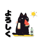 黒猫の夏スタンプ（個別スタンプ：19）