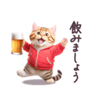 お酒大好き パーカーねこ ぽっちゃり（個別スタンプ：2）