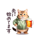 お酒大好き パーカーねこ ぽっちゃり（個別スタンプ：6）