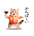 お酒大好き パーカーねこ ぽっちゃり（個別スタンプ：7）