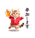 お酒大好き パーカーねこ ぽっちゃり（個別スタンプ：17）