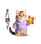 お酒大好き パーカーねこ ぽっちゃり（個別スタンプ：20）