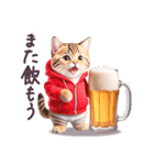 お酒大好き パーカーねこ ぽっちゃり（個別スタンプ：24）