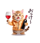 お酒大好き パーカーねこ ぽっちゃり（個別スタンプ：26）