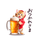 お酒大好き パーカーねこ ぽっちゃり（個別スタンプ：31）