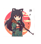 少女アーミー猫耳分隊 夏仕様（個別スタンプ：16）