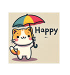日傘をさしたネコ（個別スタンプ：1）