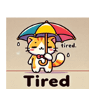 日傘をさしたネコ（個別スタンプ：6）