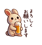 ビール好きうさぎ（個別スタンプ：4）