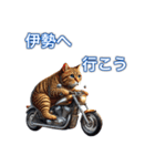 バイクに乗る猫【関西,四国/ツーリング】（個別スタンプ：11）