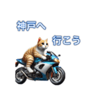 バイクに乗る猫【関西,四国/ツーリング】（個別スタンプ：24）