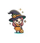ハッピーゴーストと可愛い魔女（個別スタンプ：2）