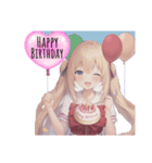 Birthday cute girls stickers（個別スタンプ：1）