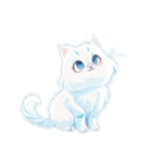 fluffy white cats（個別スタンプ：4）