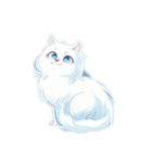 fluffy white cats（個別スタンプ：6）