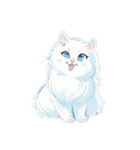 fluffy white cats（個別スタンプ：7）