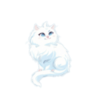 fluffy white cats（個別スタンプ：8）