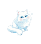 fluffy white cats（個別スタンプ：14）